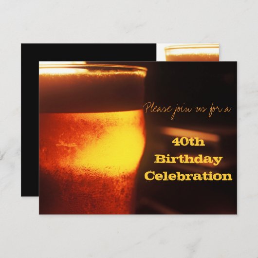 ビールテイスティングまたは誕生日パーティーの招待状 招待状 (正面/裏面)