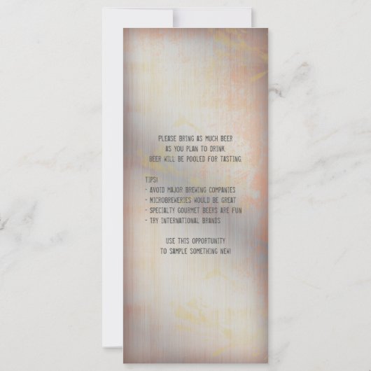 ビールテイスティングバースデーパーティーへの招待 招待状 (裏面)