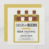ビールテイスティングバースデーパーティーへの招待 招待状 (正面/裏面)