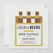 ビールテイスティングバースデーパーティーへの招待 招待状 (正面)