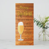 ビールテイスティングバースデーパーティーへの招待 – Woodgrain 招待状 (スタンド正面)