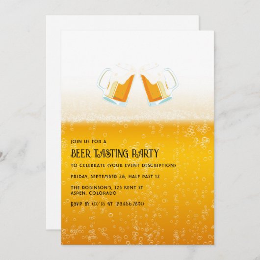 ビールテイスティングパーティー写真 招待状 (正面/裏面)