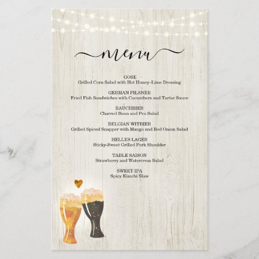 ビールテイスティングメニュー (正面)