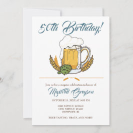 ビールテイスティング第50誕生日招待状 招待状