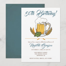ビールテイスティング第50誕生日招待状 招待状