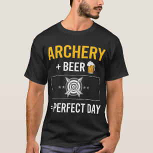 ビールデイアーチェリー射手矢の矢の弓 Tシャツ