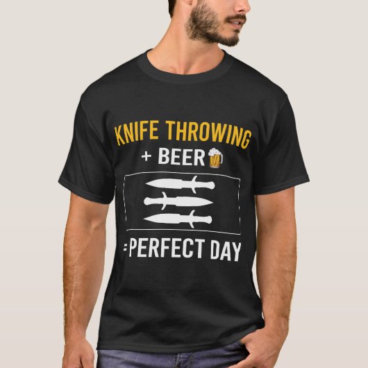 ビールデイナイフ投げナイフ Tシャツ (正面)
