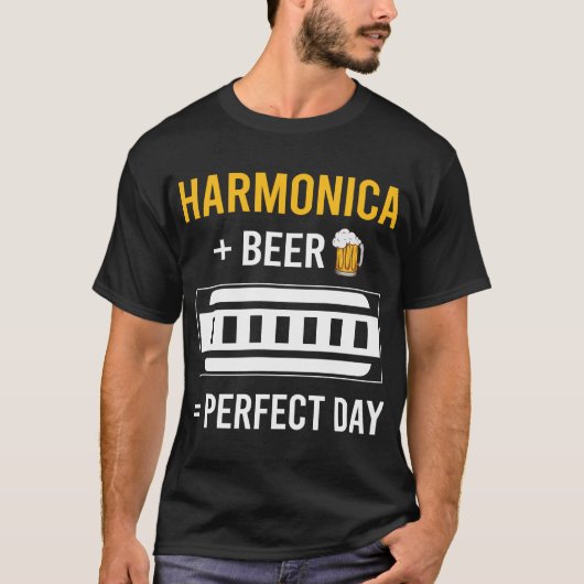 ビールデイハーモニカマウスオルガン Tシャツ (正面)