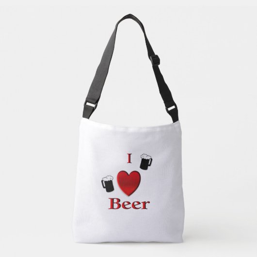 ビールデザインを愛してます クロスボディバッグ (正面)