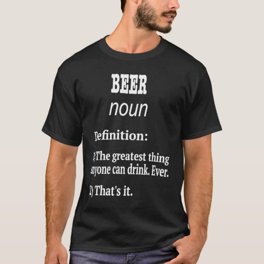 ビールデザインビールファン偽定義 Tシャツ (正面)