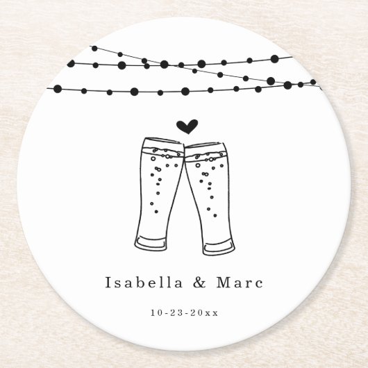 ビールトーストラウンド紙コースター ラウンドペーパーコースター (正面)