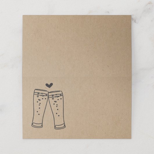 ビールトースト折り畳みテントスタイル座席表 プレイスカード (外部開封)