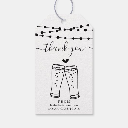 ビールトースト結婚の感謝 – Kraft素朴 ギフトタグ (裏面)