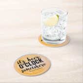 ビールドリンおもしろいカーヴィンテージタイポグラフィカスタム文字 ラウンドペーパーコースター (インサイチュ)