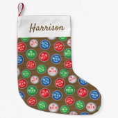 ビールドリンカーボトルトップスおもしろいバーマン スモールクリスマスストッキング (正面)