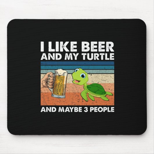 ビールドリンカー好きビールとカメ誕生日 マウスパッド (正面)