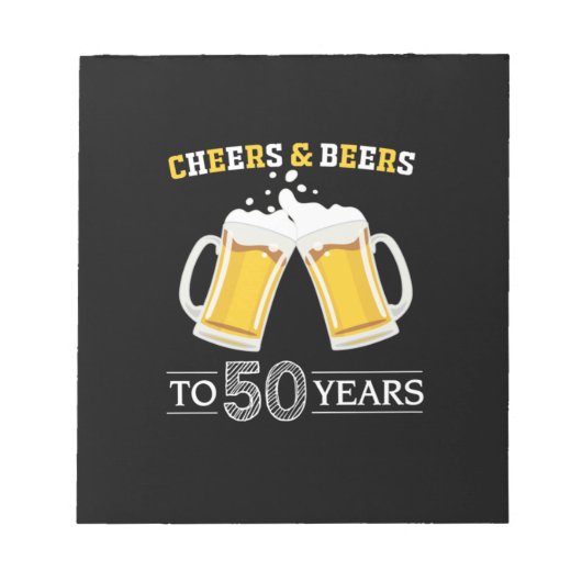 ビールドリンカー応援とビール50年誕生日 ノートパッド (正面)