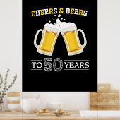 ビールドリンカー応援とビール50年誕生日 ポスター (キッチン)