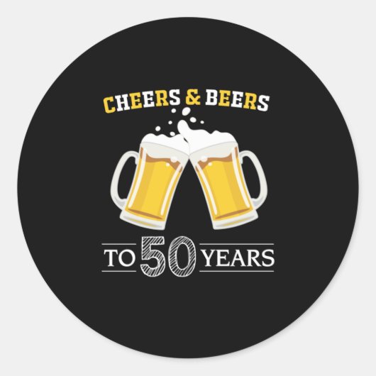 ビールドリンカー応援とビール50年誕生日 ラウンドシール (正面)