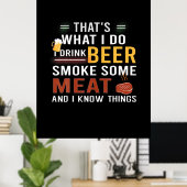 ビールドリンカーIビールスモークミート誕生日 ポスター (ホームオフィス)