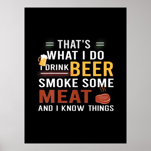 ビールドリンカーIビールスモークミート誕生日 ポスター (正面)