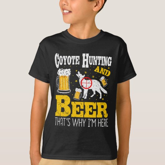 ビールドリンクおもしろいコヨーテ狩り Tシャツ (正面)