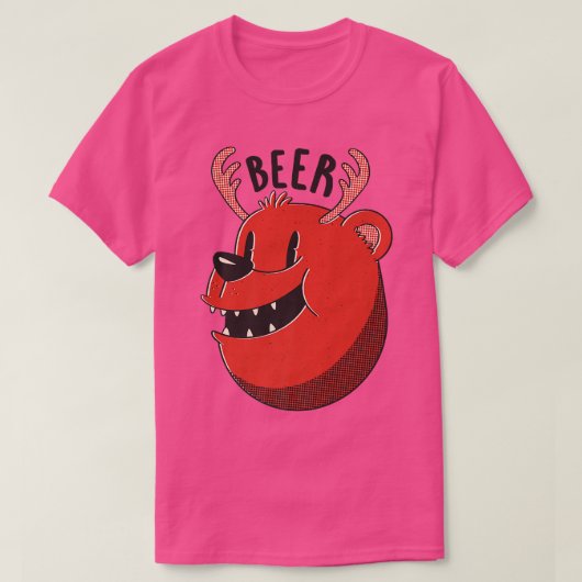 ビールドリンクおもしろいベアプレミアム Tシャツ (デザイン正面)
