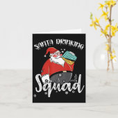 ビールドリンクサンタクリスマスビールドリンカーキリスおもしろいト カード (黄色い花)