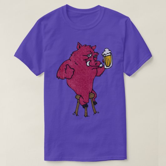 ビールドリンクラゾバックホッグヴィンテージ Tシャツ (デザイン正面)
