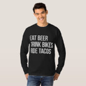 ビールドリンク食べバイクライドタコス Tシャツ (正面フル)