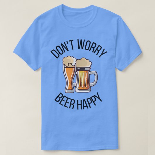 ビールハッピーTおもしろいシャツ Tシャツ (デザイン正面)