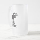 ビールハンターくまの親愛なCornsのカリブーのおもしろいなユーモア フロストグラスビールジョッキ (正面左)