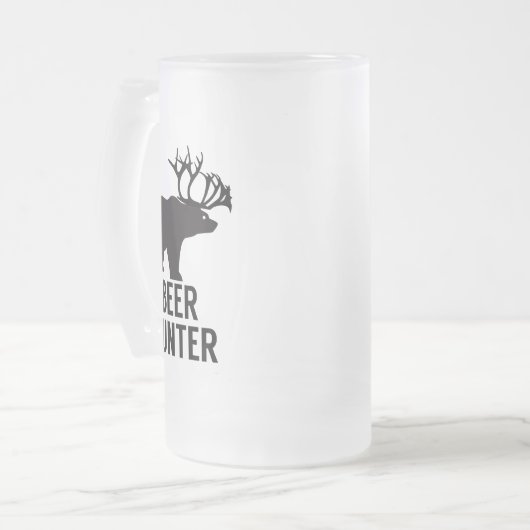 ビールハンターくまの親愛なCornsのカリブーのおもしろいなユーモア フロストグラスビールジョッキ (正面左)
