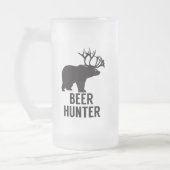 ビールハンターくまの親愛なCornsのカリブーのおもしろいなユーモア フロストグラスビールジョッキ (左)