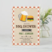 ビールハンバーガーのシャワーのパーティの招待状 招待状 (スタンド正面)