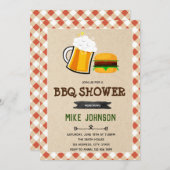 ビールハンバーガーのシャワーのパーティの招待状 招待状 (正面/裏面)