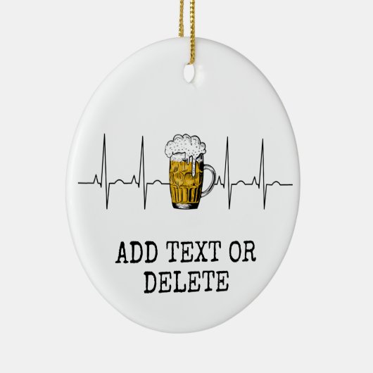 ビールハートビーパーソナライズされたトヴィンテージ愛好家 セラミックオーナメント (右)