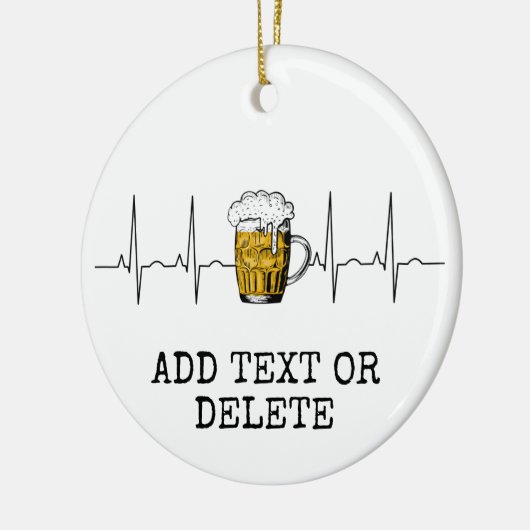 ビールハートビーパーソナライズされたトヴィンテージ愛好家 セラミックオーナメント (左)
