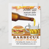 ビールバックヤードバーベキューバースデーパーティー 招待状 (正面)