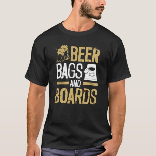 ビールバッグとボードコーンホール Tシャツ (正面)