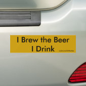 ビールバンパーステッカーのこはく色を醸造して下さい バンパーステッカー (車上)