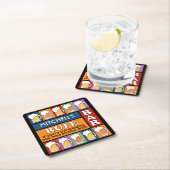 ビールバーのポップアートの名前をカスタムするのコースター スクエアペーパーコースター (インサイチュ)