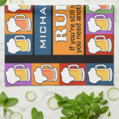 ビールバーのポップアートの名前をカスタムするの台所タオル キッチンタオル (折り畳み)