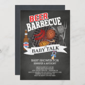ビールバーベキューベビートークベイビーシャワー 招待状 (正面/裏面)
