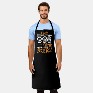 ビールバーベキュー大型ブラックエプロン用ウィルBBQ エプロン