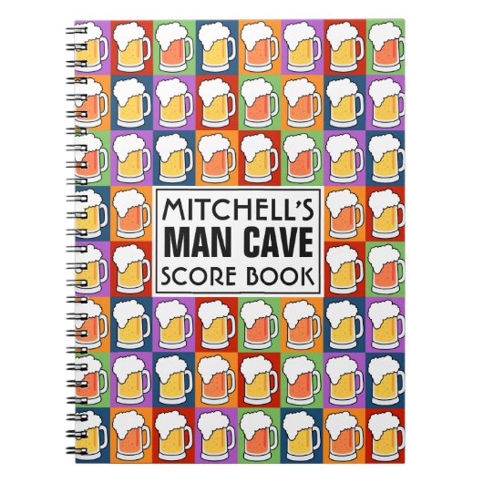 ビールバーポップ・アートのアートカスタム文字手帳 ノートブック (正面)