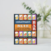 ビールバーポップ・アートのアート名前をカスタムするはがき ポストカード (スタンド正面)