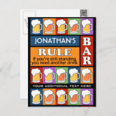 ビールバーポップ・アートのアート名前をカスタムするはがき ポストカード (正面/裏面)