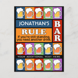 ビールバーポップ・アートのアート名前をカスタムするはがき ポストカード