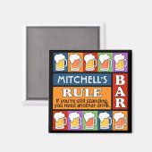 ビールバーポップ・アートのアート名前をカスタムする磁石 マグネット (正面/裏面)